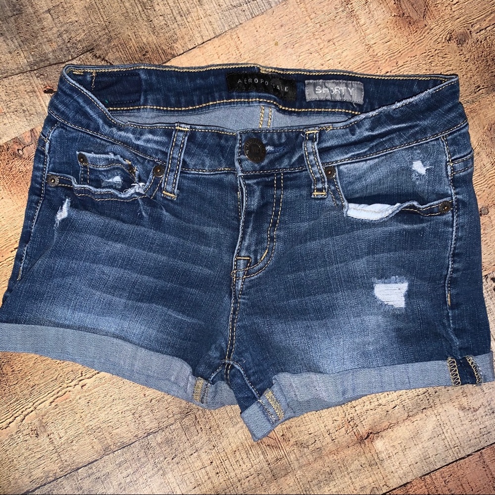 Aeropostale Cuffed Denim Shorts Jean Woman’s 0
